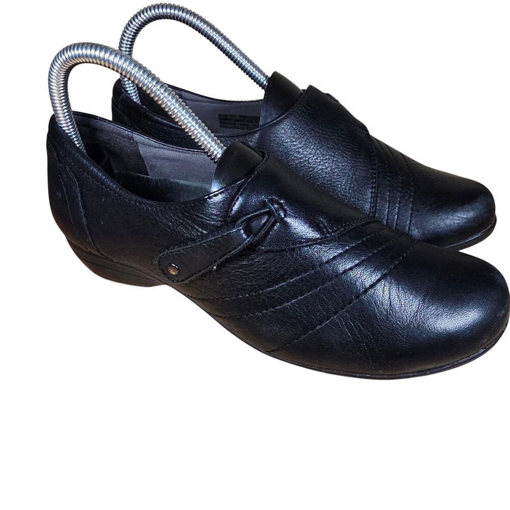 Dansko Womens Franny Loafer Milled Nappa Clog Shoe Sz 6.5 EU 37 Black Adjustable